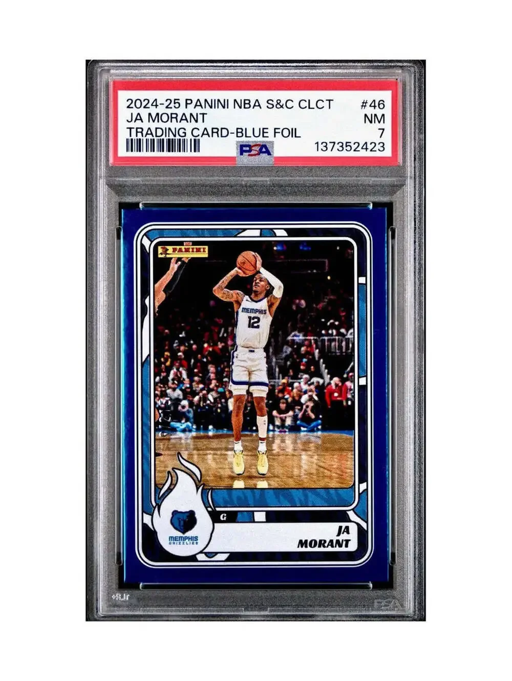Ja Morant 2024-25 Panini NBA #46 Sticker 9/215 Blue Foil PSA 7 NM